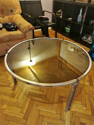 Mid-Century Tubular Chrome Coffee Table, 1960s-OXJ-1764736