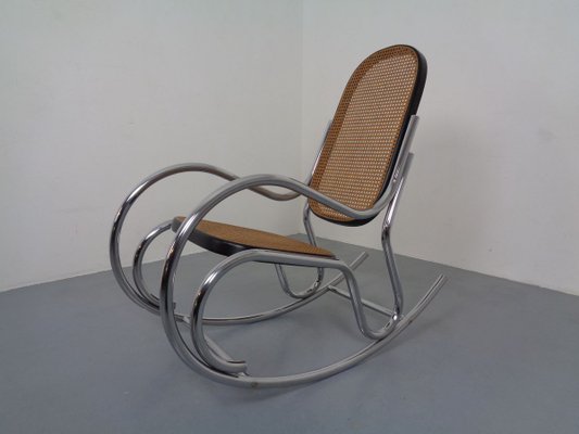 Mid-Century Tubular Steel & Mesh Rocking Chair, 1960s-RDW-909164