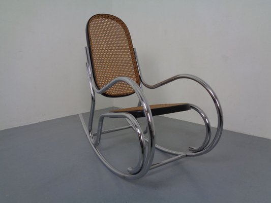 Mid-Century Tubular Steel & Mesh Rocking Chair, 1960s-RDW-909164