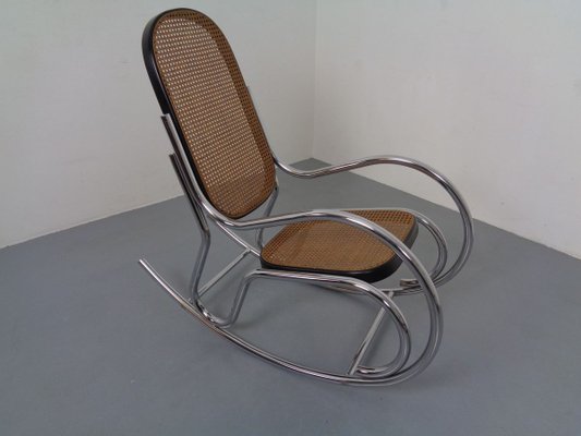 Mid-Century Tubular Steel & Mesh Rocking Chair, 1960s-RDW-909164