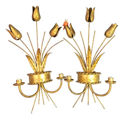 Mid-Century Tulip Sconces from Ferro Art, 1950s, Set of 2-ZVO-1395918