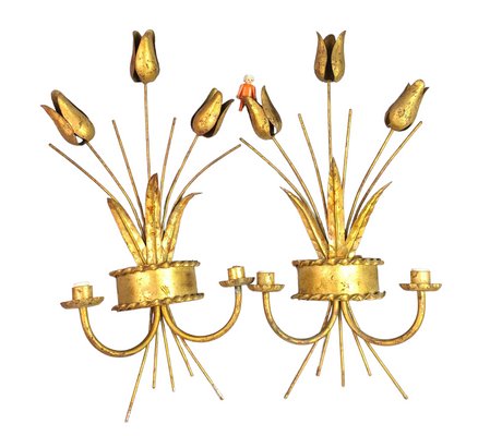 Mid-Century Tulip Sconces from Ferro Art, 1950s, Set of 2-ZVO-1395918