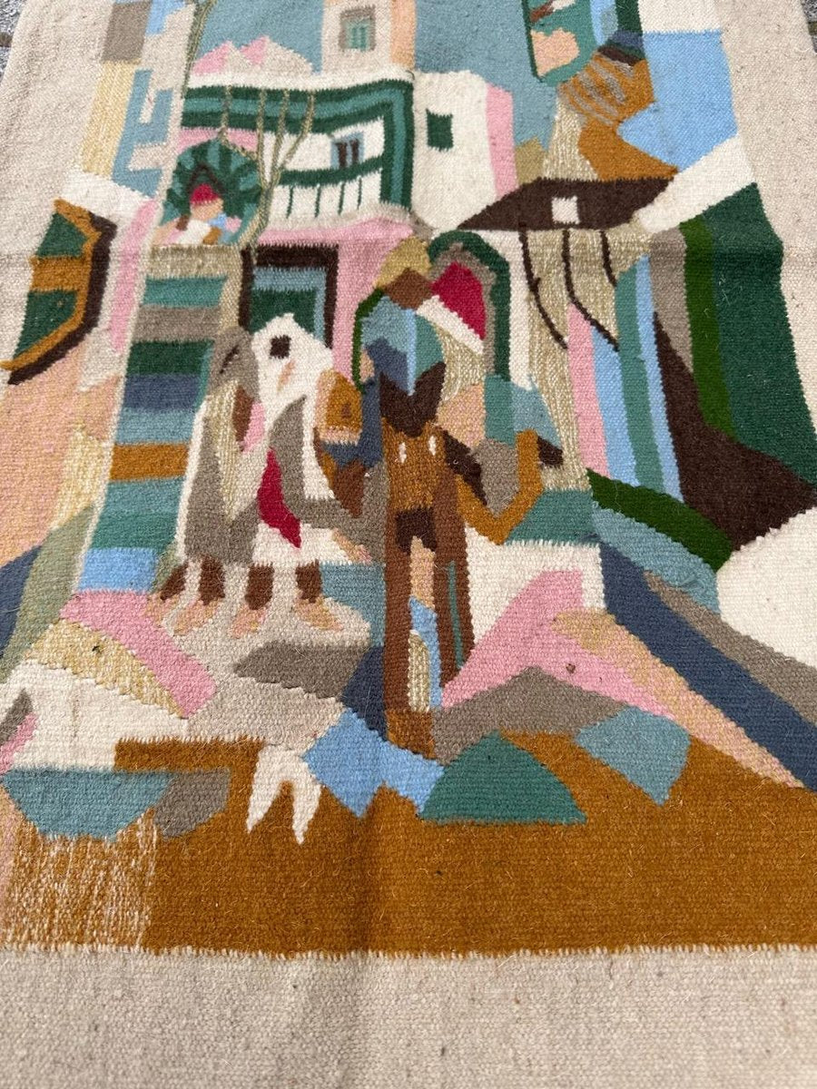 Mid-Century Tunisian Hand Woven Tapestry from Bobyrugs, 1960s