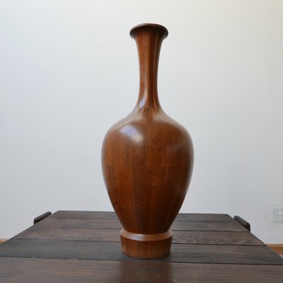 Mid-Century Turned Wood Vase by Maurice Bonami-JRP-702557