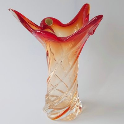 Mid-Century Twisted Murano Glass Vase, 1960s-BMM-1016548