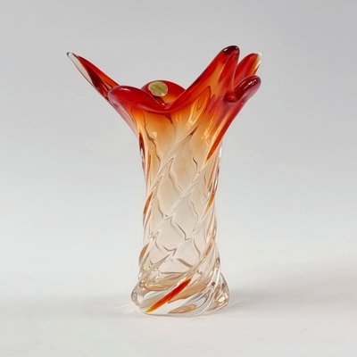 Mid-Century Twisted Murano Glass Vase attributed to Flavio Poli for Seguso, Italy, 1960s-BMM-1622325