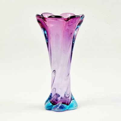 Mid-Century Twisted Murano Glass Vase, Italy, 1960s-BMM-1795766