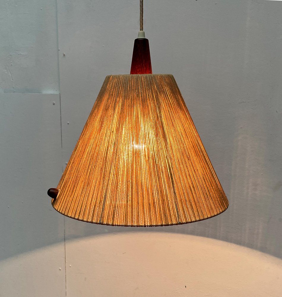 Mid-Century Type 324 Teak Pendant Lamp from Temde, 1960s