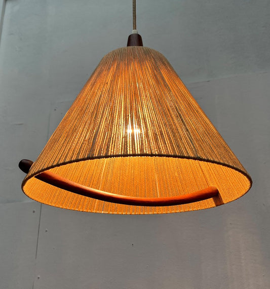 Mid-Century Type 324 Teak Pendant Lamp from Temde, 1960s