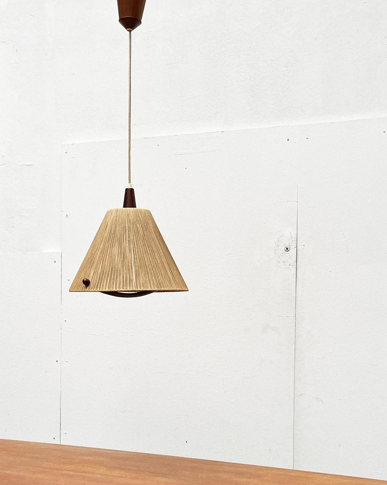 Mid-Century Type 324 Teak Pendant Lamp from Temde, 1960s