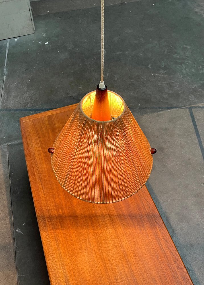 Mid-Century Type 324 Teak Pendant Lamp from Temde, 1960s