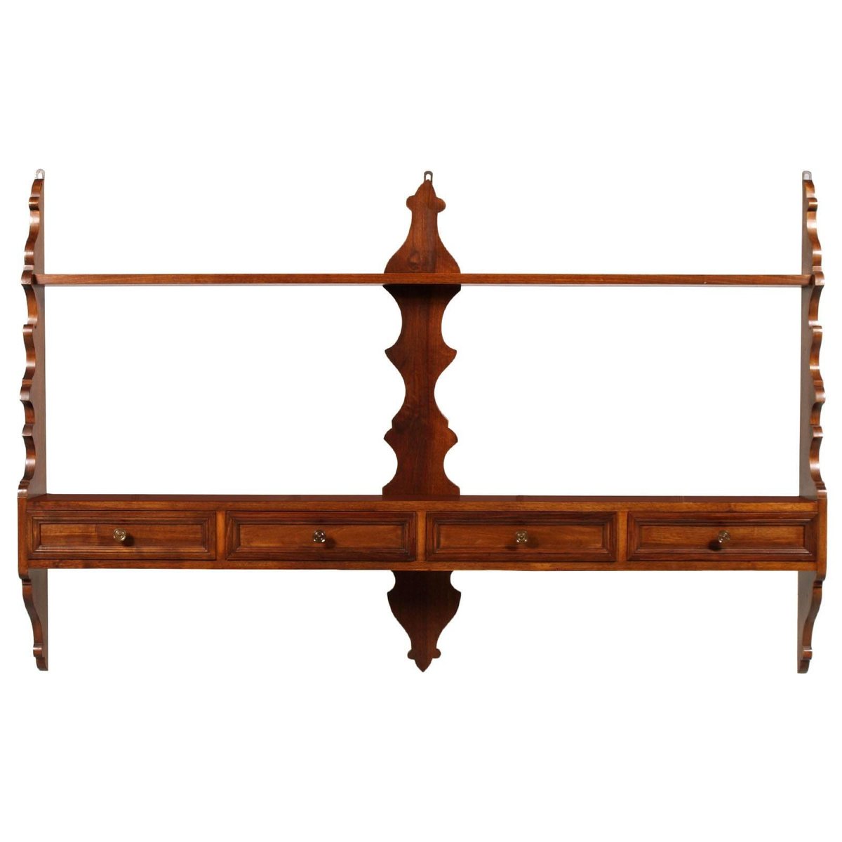 Mid-Century Tyrolean Hanging Plate Rack in Walnut