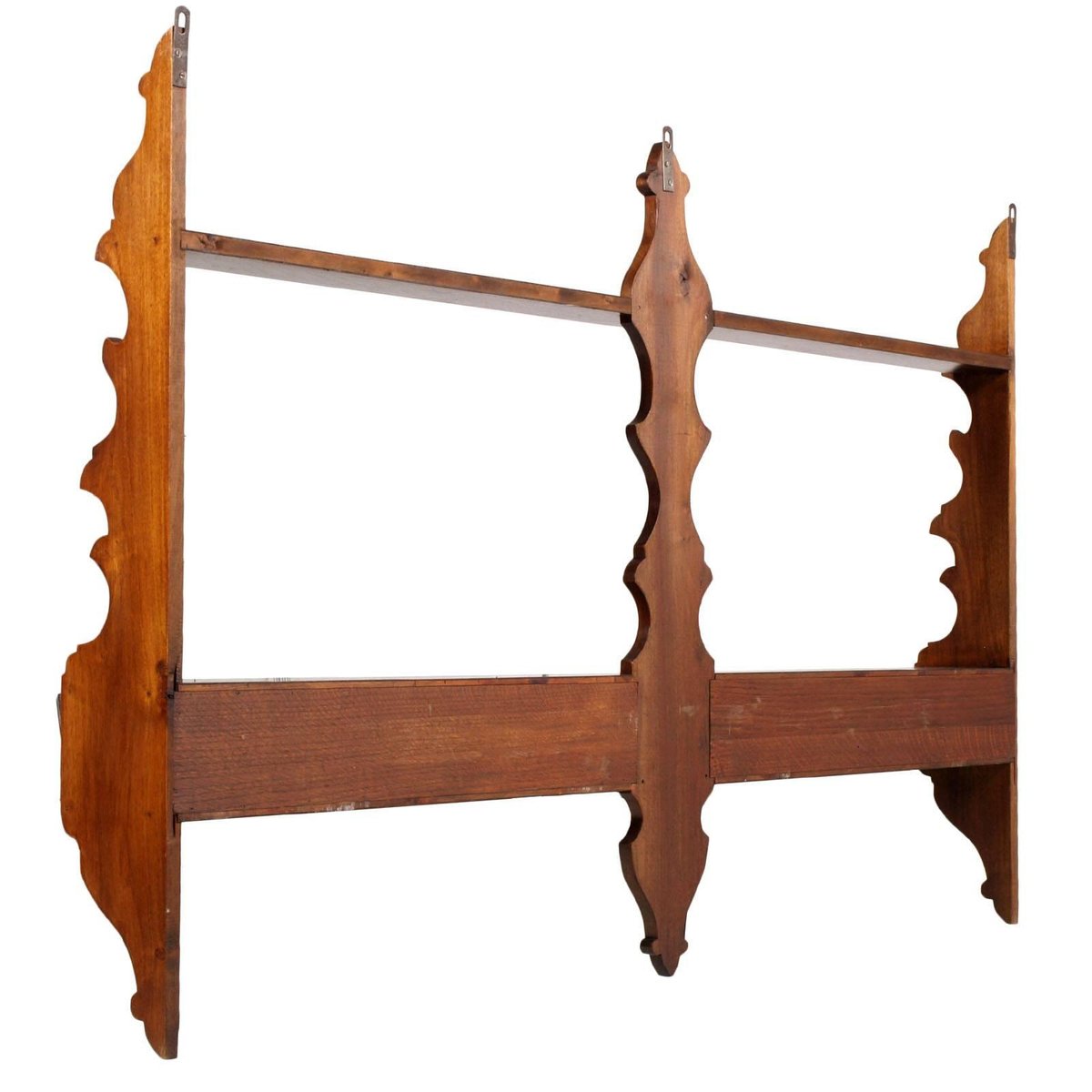 Mid-Century Tyrolean Hanging Plate Rack in Walnut