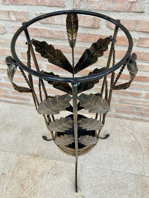 Mid-Century Umbrella Stand in Gilt Iron and Brass-NOU-964873