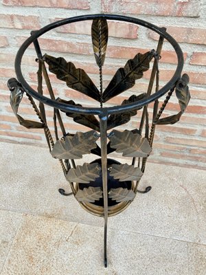 Mid-Century Umbrella Stand in Gilt Iron and Brass-NOU-964873