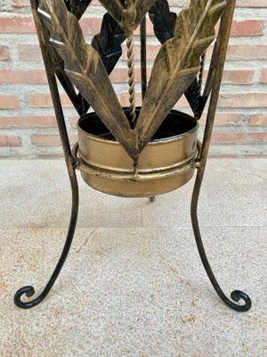 Mid-Century Umbrella Stand in Gilt Iron and Brass-NOU-964873