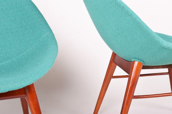 Mid-Century Upholstered Beech Chairs attributed to Miroslav Navrátil, Former Czechoslovakia, 1960s, Set of 2-WHY-1790701