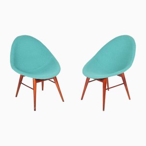 Mid-Century Upholstered Beech Chairs attributed to Miroslav Navrátil, Former Czechoslovakia, 1960s, Set of 2-WHY-1790701