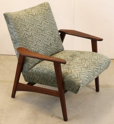 Mid-Century Upholstered Teak Armchair-FYZ-1717830