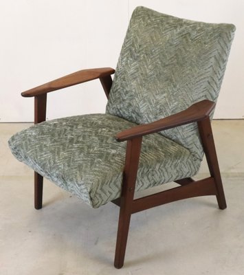 Mid-Century Upholstered Teak Armchair-FYZ-1717830