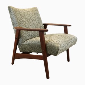 Mid-Century Upholstered Teak Armchair-FYZ-1717830