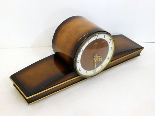 Mid-Century Varnished Wooden Clock from FFR-RNR-836729