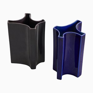 Mid-Century Vases by Angelo Mangiarotti for Fratelli Brambilla, 1960s, Set of 2-LPQ-1769415