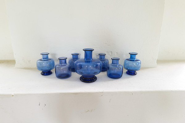 Mid-Century Vases by Per Lutken for Holmegaard, Denmark, Set of 7-UYK-1362804