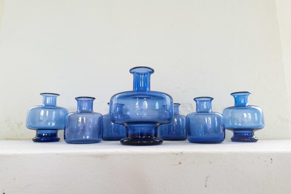 Mid-Century Vases by Per Lutken for Holmegaard, Denmark, Set of 7-UYK-1362804