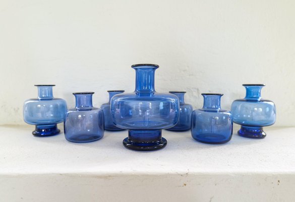 Mid-Century Vases by Per Lutken for Holmegaard, Denmark, Set of 7-UYK-1362804