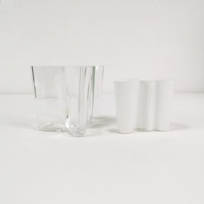 Mid-Century Vases in Glass by Alvar Aalto, Finland, 1980s, Set of 2-ZTG-1736121