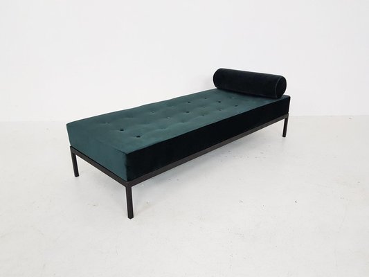 Mid-Century Velvet and Metal Daybed, the Netherlands, 1960s-ZO-633426