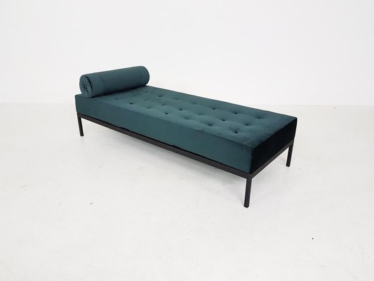 Mid-Century Velvet and Metal Daybed, the Netherlands, 1960s-ZO-633426