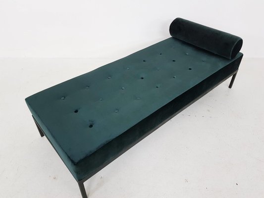 Mid-Century Velvet and Metal Daybed, the Netherlands, 1960s-ZO-633426