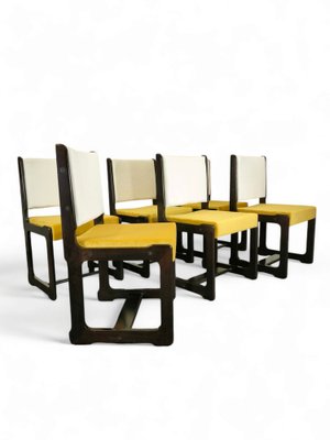 Mid-Century Velvet and Rosewood Chairs, 1950s, Set of 6-WIF-2041335