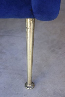 Mid-Century Velvet & Brass Chairs, 1950s, Set of 2-WEQ-1150703