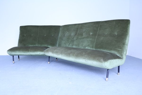 Mid-Century Velvet Sofa, 1950s-SXX-838336