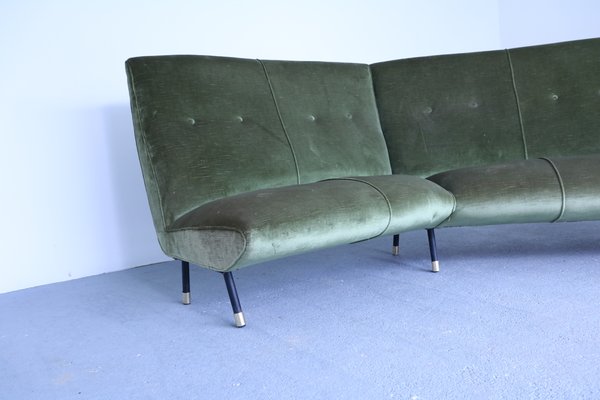 Mid-Century Velvet Sofa, 1950s-SXX-838336