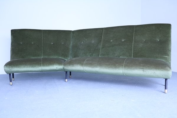 Mid-Century Velvet Sofa, 1950s-SXX-838336