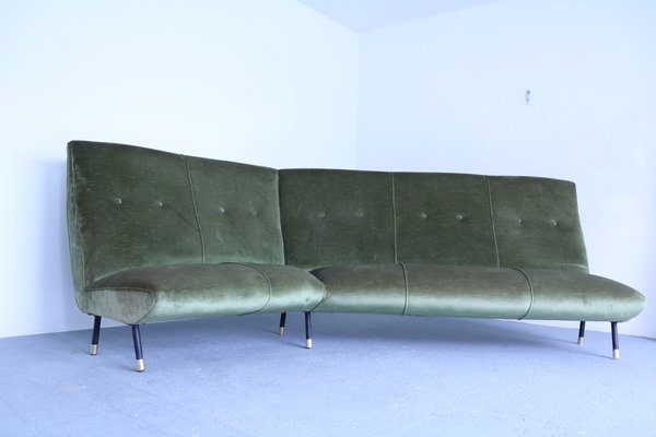 Mid-Century Velvet Sofa, 1950s-SXX-838336