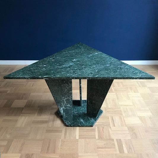 Mid-Century Verde Alpi Marble Triangular Table, 1960s