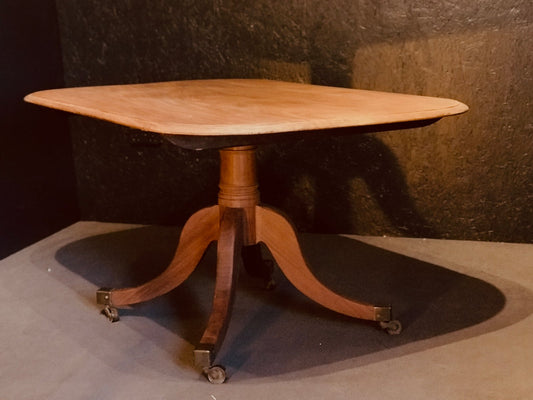 Mid-Century Victorian Mahogany Breakfast Tilt-Top Table in Raw Wood