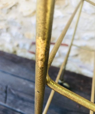 Mid-Century Vintage Brass and Glass Side Table with Shelf and Magazine Rack, 1960s-OJT-1275911