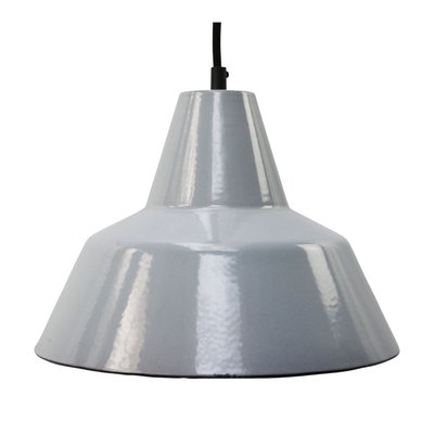 Mid-Century Vintage Industrial Grey Enamel Ceiling Lamp from Philips-BLS-809509