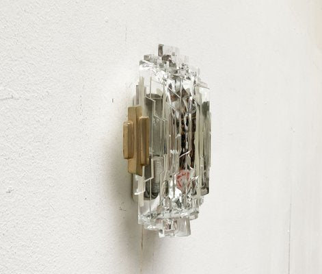 Mid-Century Wall Lamp in Ice Glass from Orrefors-UAH-1264257