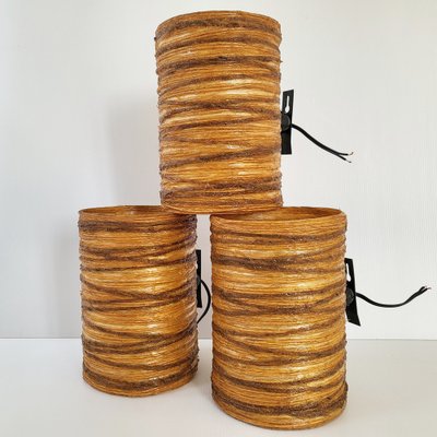 Mid-Century Wall Lights in Resin & Rope from Accolay, 1960s, Set of 3-CGX-1718415