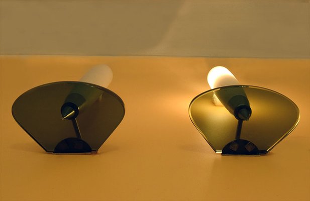 Mid-Century Wall Lights in Satin Glass, Crystal and Chromed Brass, Set of 2-HS-1010421