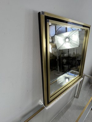 Mid-Century Wall Mirror in Brass and Chromed Metal, 1960s-YST-2021926