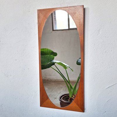 Mid-Century Wall Mirror with Wooden Frame, 1950s-WK-2021303