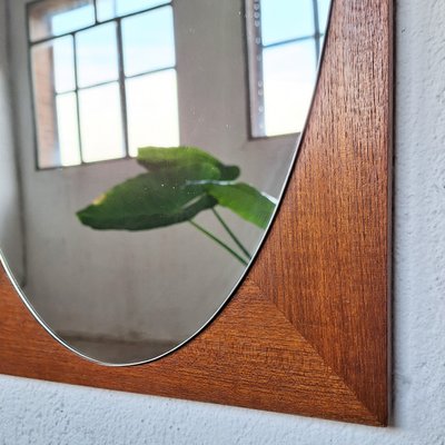 Mid-Century Wall Mirror with Wooden Frame, 1950s-WK-2021303